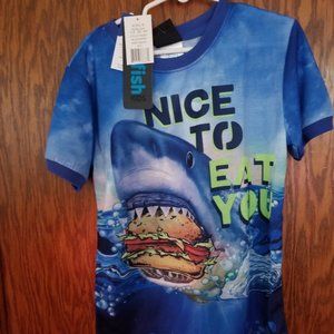 Kids Boys' T shirt Short Sleeve 3D Print Shark Animal Blue Children Tops Spring